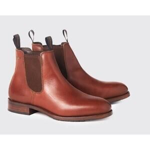 Dubarry of Ireland Mens Leather Soled Chelsea Boots 11.5 45 Chestnut Brown